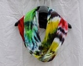 Infinity Scarf, Red, Yellow, Green, and Black Rasta Tie Dye - HandmadeItDesigns Infinity Scarf, Red, Yellow, Green, and Black Rasta Tie Dye - HandmadeItDesigns
