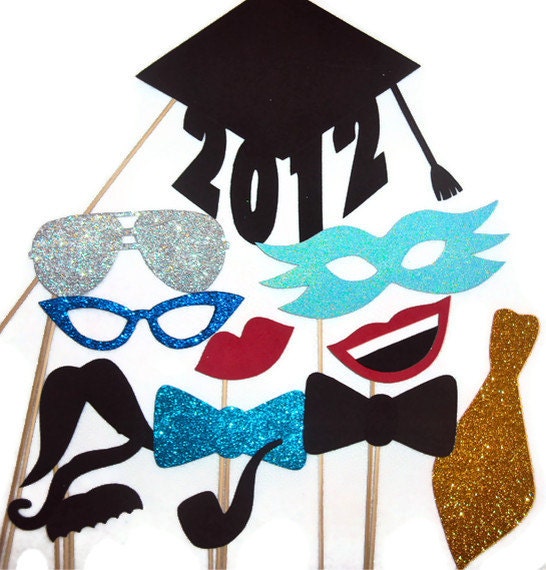 Photo Booth Props / Graduation photo booth props / Class of 2013 /Photobooth props/ Photobooth Party / Wedding photo booth props