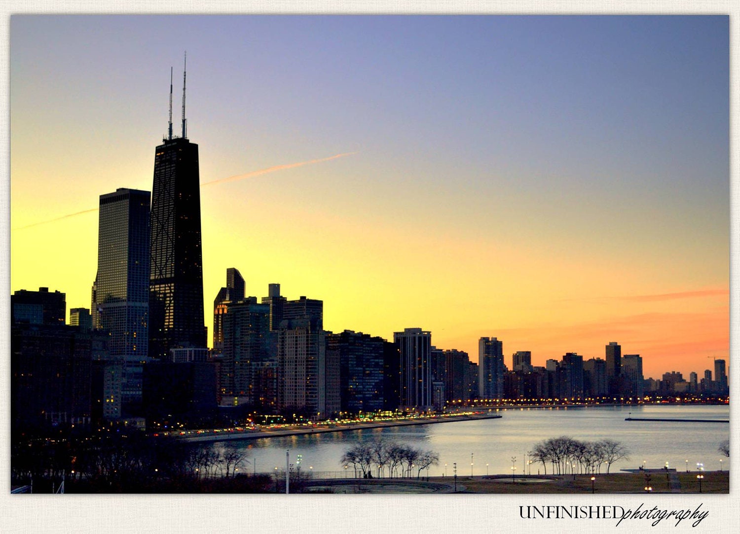 Chicago Photography - "chicago sunset" -  Fine Art Print - Urban Photography - Chicago Skyline - Hancock Building