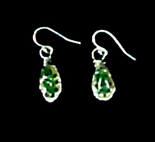 Beach Sea Emerald Glass Earrings