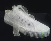 Converse  sneaker handmade Lace and crystal decoration bridal shoes