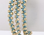 Turquoise Metal Bead Wrap Bracelet