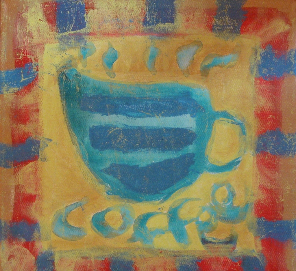 Coffee - 12" x 12" acrylic art on square canvas - ORIGINAL PAINTING - SALE