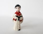 Choir Boy Altar Boy Christmas Decoration Holland Mold Ceramic Made in USA Retro Holiday Home Decor Black Hair