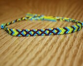 Handmade 8-string chevron/arrow/diamond multi-colored knit/woven friendship wrist bracelet