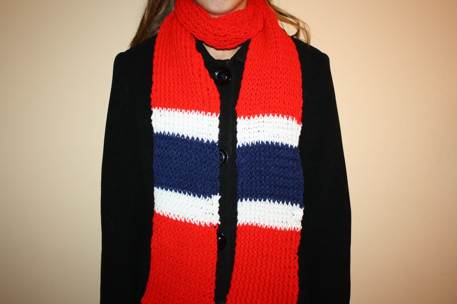 Montreal Canadiens/Cleveland Indians/LA Angels/St. Louis Cards  Hand-Knit Scarf