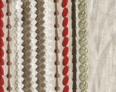 Tribal Embroidered Linen - Two Colorways (Red, Yellow)