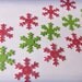 100 Christmas Snowflake Cutouts in Green & Red Dot