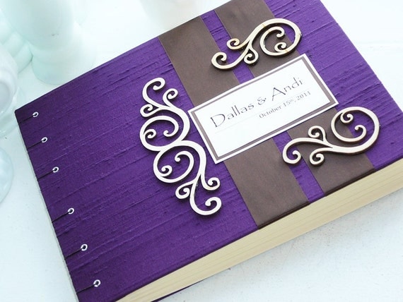 Items similar to Purple Wedding Guest Book (made to order) on Etsy