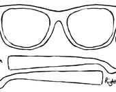 Customized Personal Sunglasses - 2 Color/Simple Design