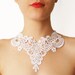 Reserved for Christina Tang- Handmade White Crochet Cotton Lace Collar Necklace Applique Pearl Chain Blouse Accessories