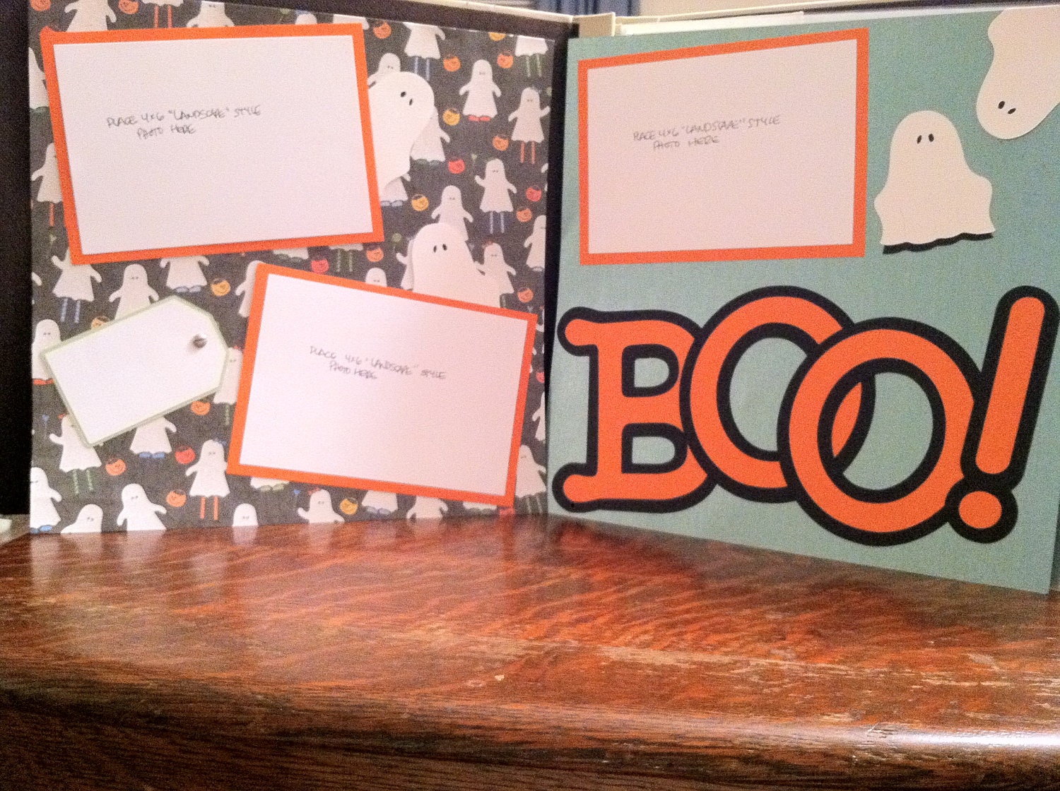 Halloween Boo with Ghosts Premade 12 x 12 Double Page Layout