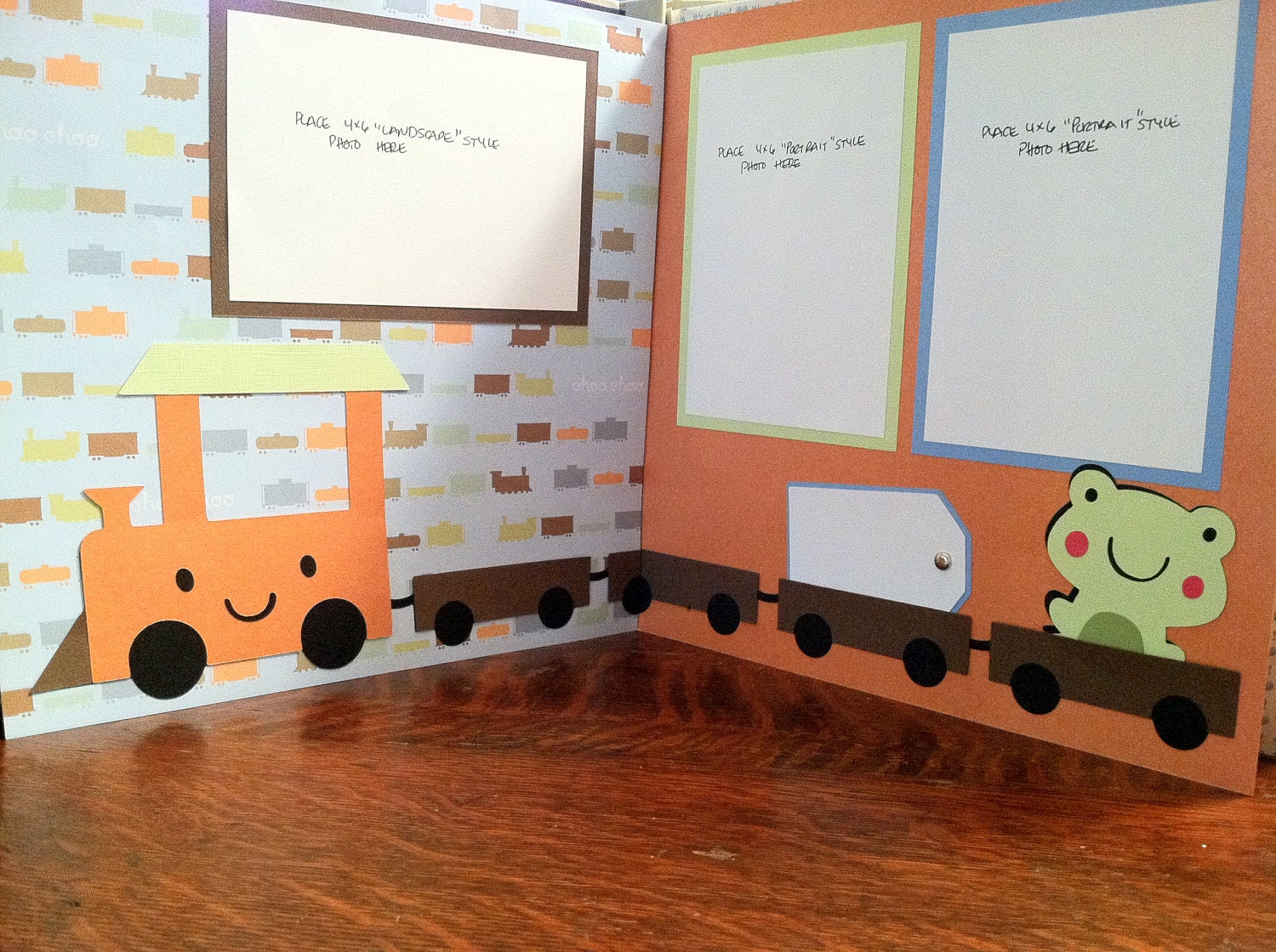 Choo Choo Boys Pre Made 12 x 12 Double Page Layout