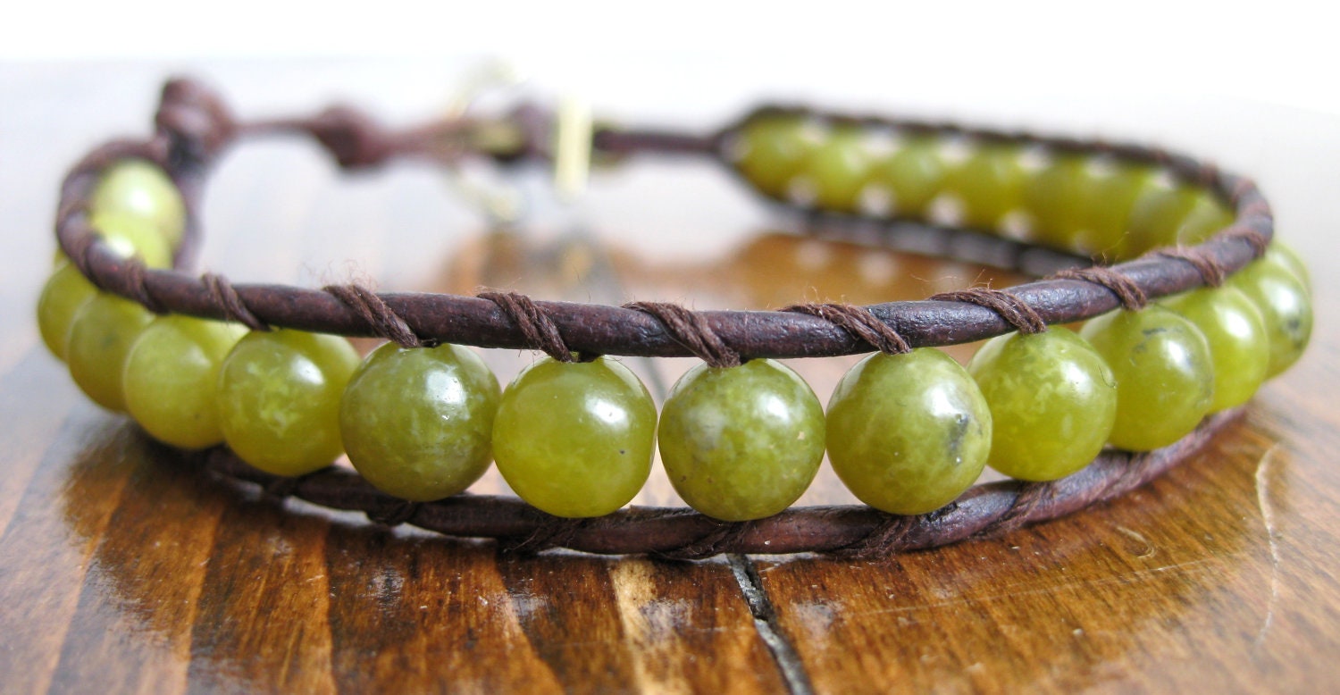 Green Quartzite Wrap Bracelet