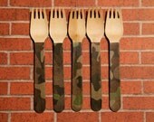 24 Wooden Forks or Spoons- Camo Il_170x135