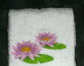 Water Lily Embroidered Hand Towel Set