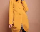 yellow cape Wool Cape Cashmere coat winter coat Hood cloak Hoodie cape Hooded Cape dy24 S, M,L,XL,XXL