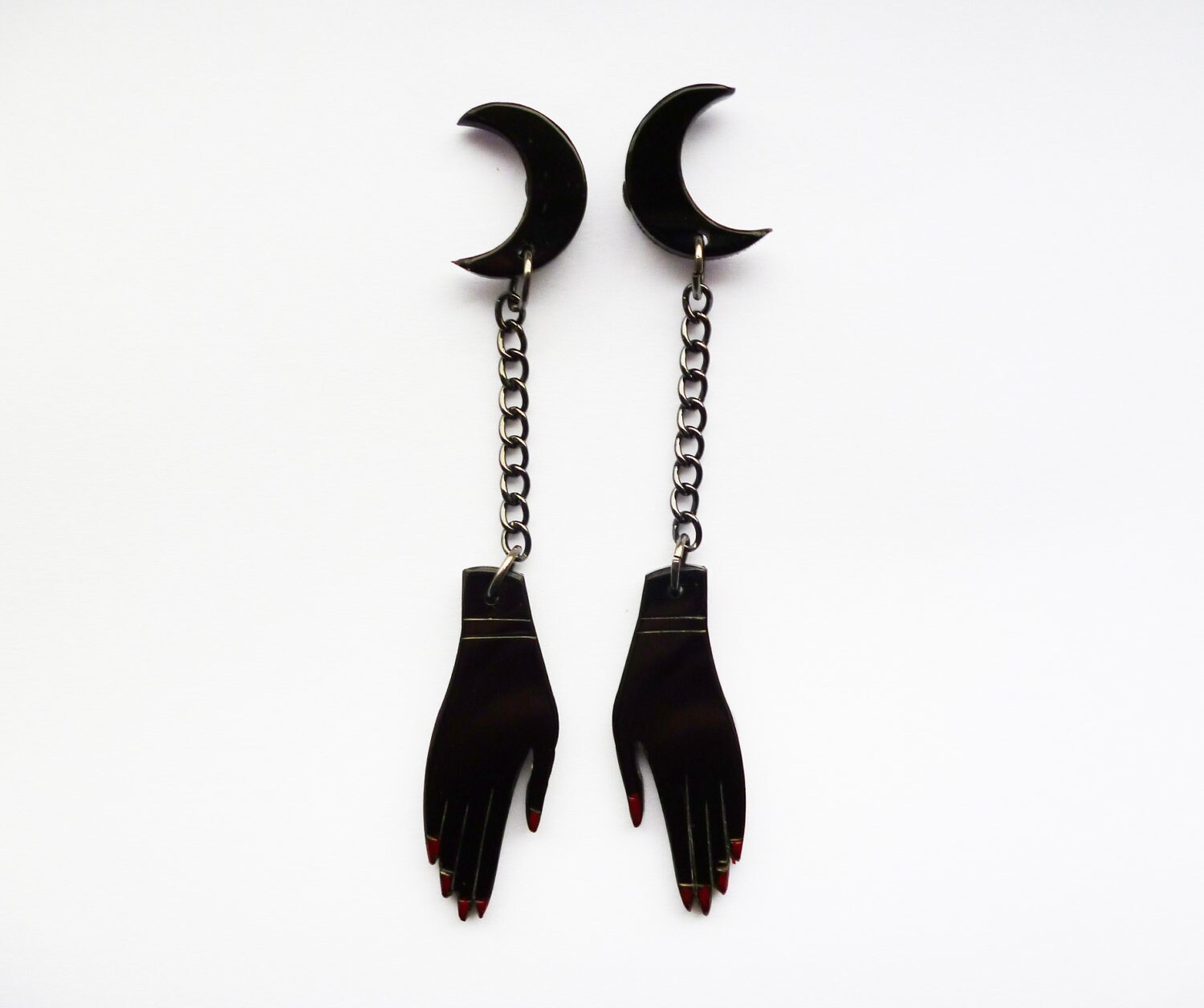 Black Healing Hand Earrings