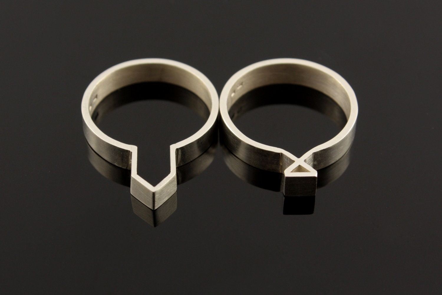 Stacking sterling silver ring - house