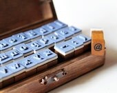 30pc Alphabet Wooden Rubber Stamps - Lowercase. ABC. School. Words. Scrapbooking. Cardmaking. Tag Making