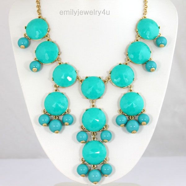 HOT SALE Turquoise Bubble Necklace,Handmade Bib Necklace,Statement Necklace-BN0065