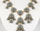 Dark Grey Bubble Necklace, Small Size20mm Bubble Necklace,Handmade Bib Necklace,Bubble Jewelry,Wedding Necklace,Statement Necklace-BN0162