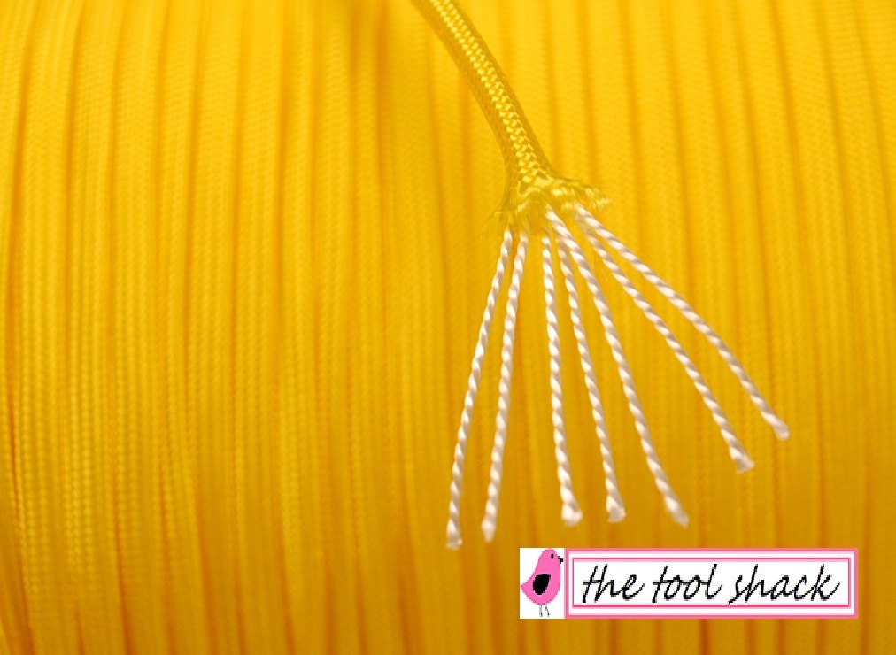 100 FT. Bright Yellow 550 Paracord  Parachute Cord  Rope for Bracelets. """ FREE U.S. Shipping """