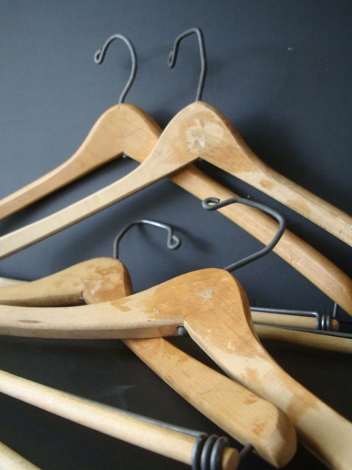 Vintage Wooden Clothes Hangers Set of 4