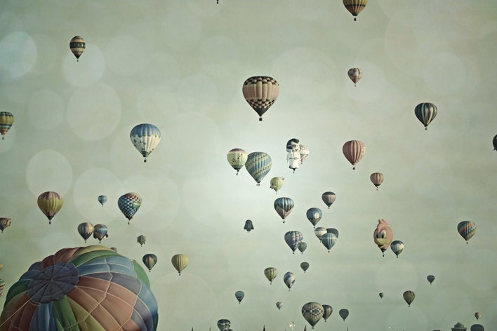 Hot Air Balloons Photography Print 11x14 Fine Art Whimsical Dreamy Sky Nursery Landscape Photography Print. - LullabyWorld