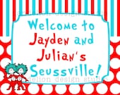 PRINTABLE Welcome Sign - Dr Seuss Party Collection - Dandelion Design Studio