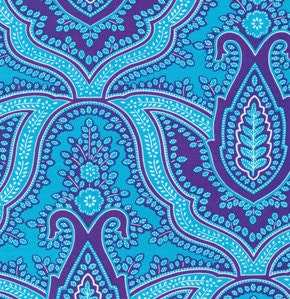 Fabric 'Queen Street' Periwinkle Paisley Maeve 32 Inches Bolt End