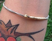 Recycled/Reused Guitar String Gold Bangle Stacking Bracelet
