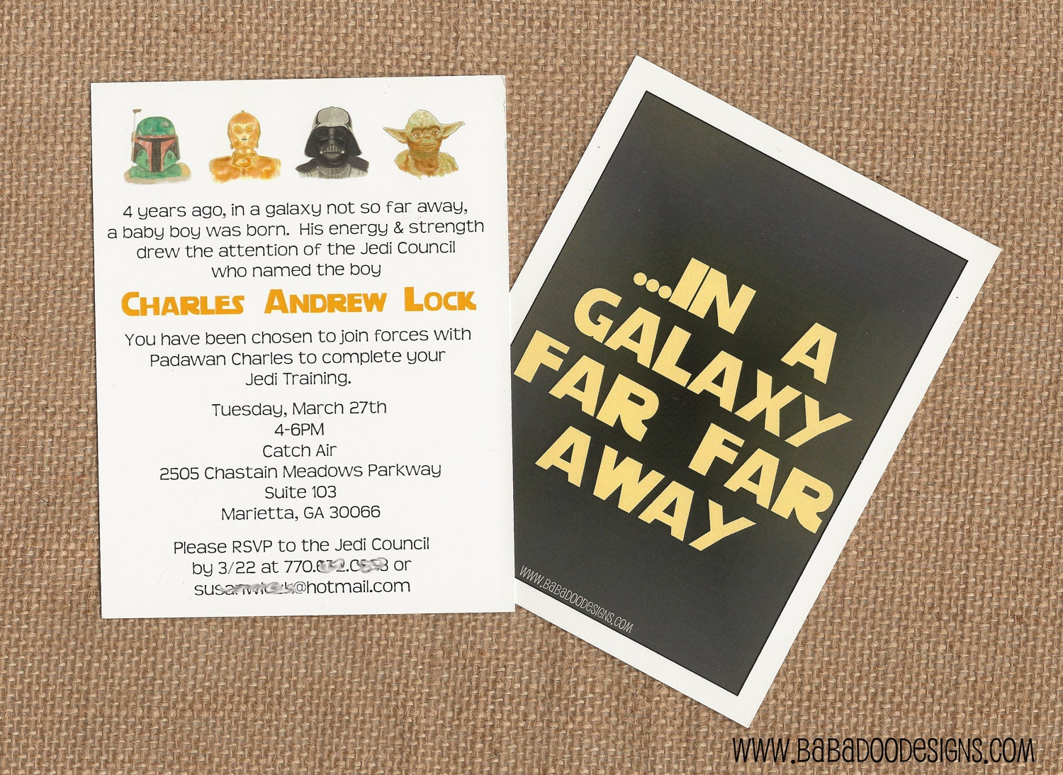 STAR WARS Invitation (multiple styles) - Full Service Printing and Coordinating Items Available