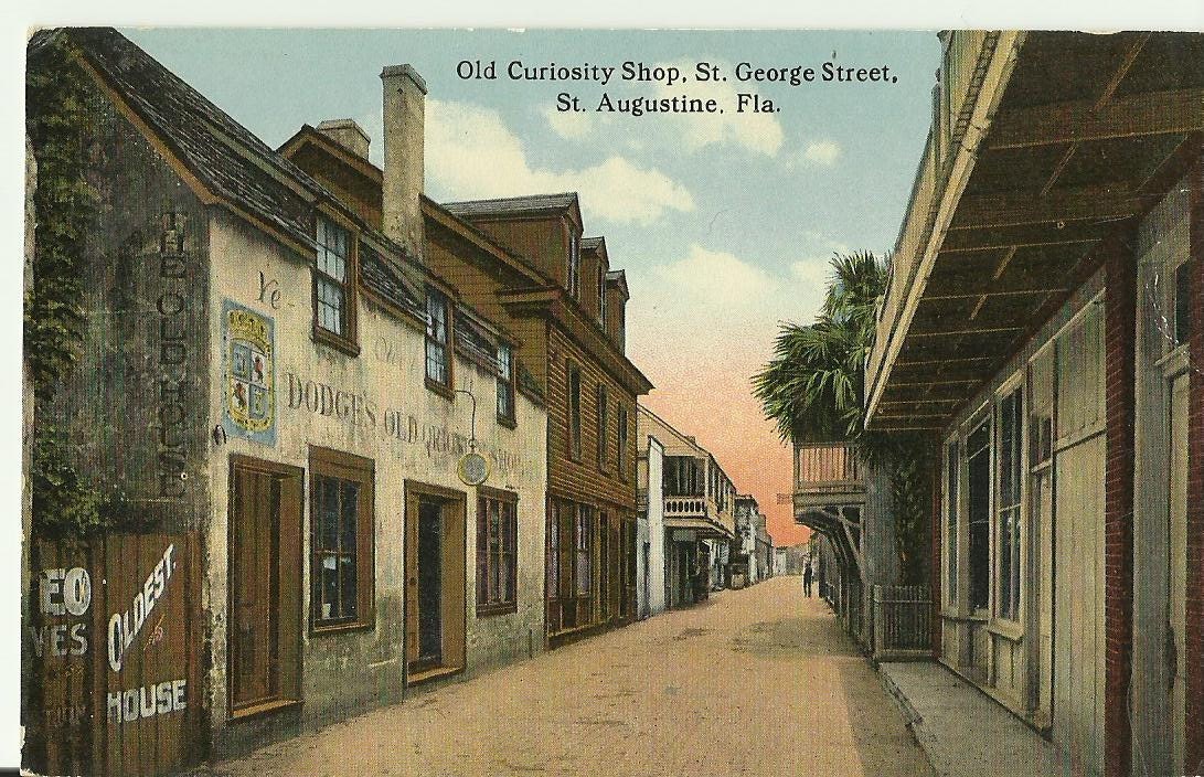 Dodge's Old Curiosity Shop St Augustine Florida 1920s Vintage Postcard Paper Ephemera Travel Souvenir