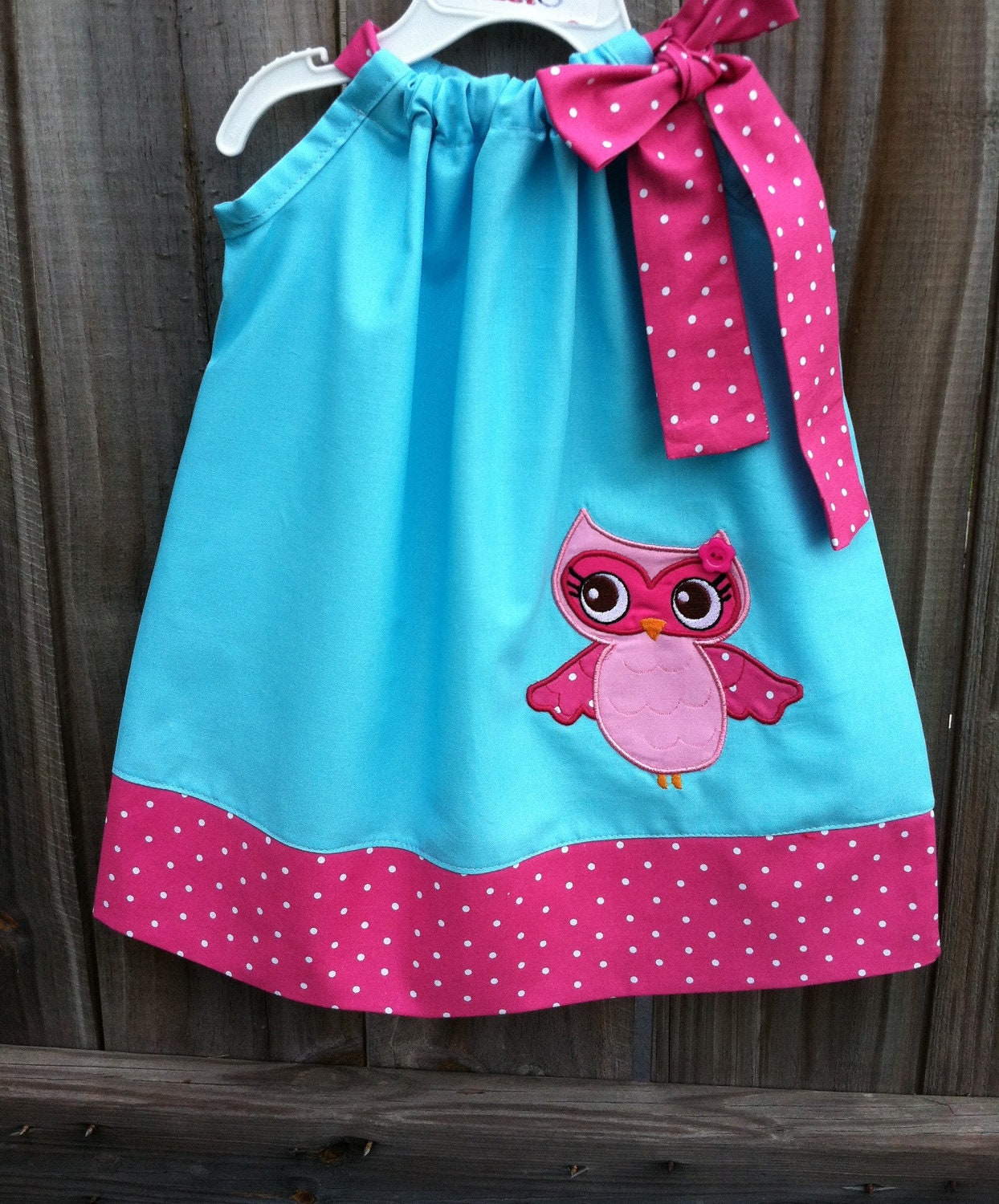 Adorable Owl  girl pillowcase dress