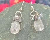Crystal Drop Earrings Crackle Rock Earrings
