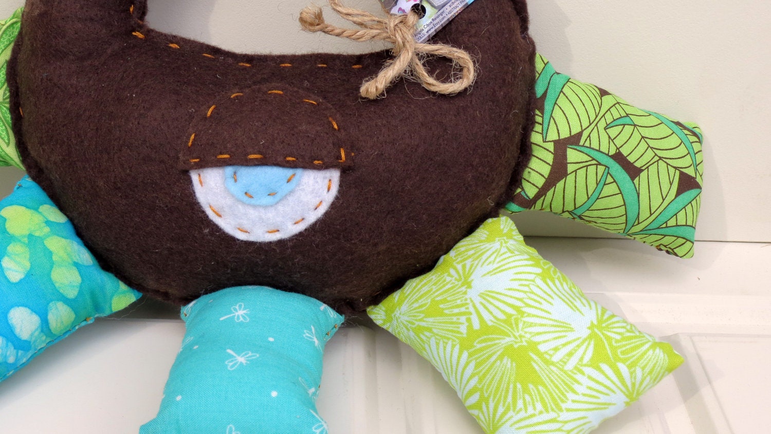 Ready made felt pillow, pillow with pocket, tooth fairy pillow, pacifier keeper, Kids toy, baby toy, "Orbie A"  Marsden's Monster Doll