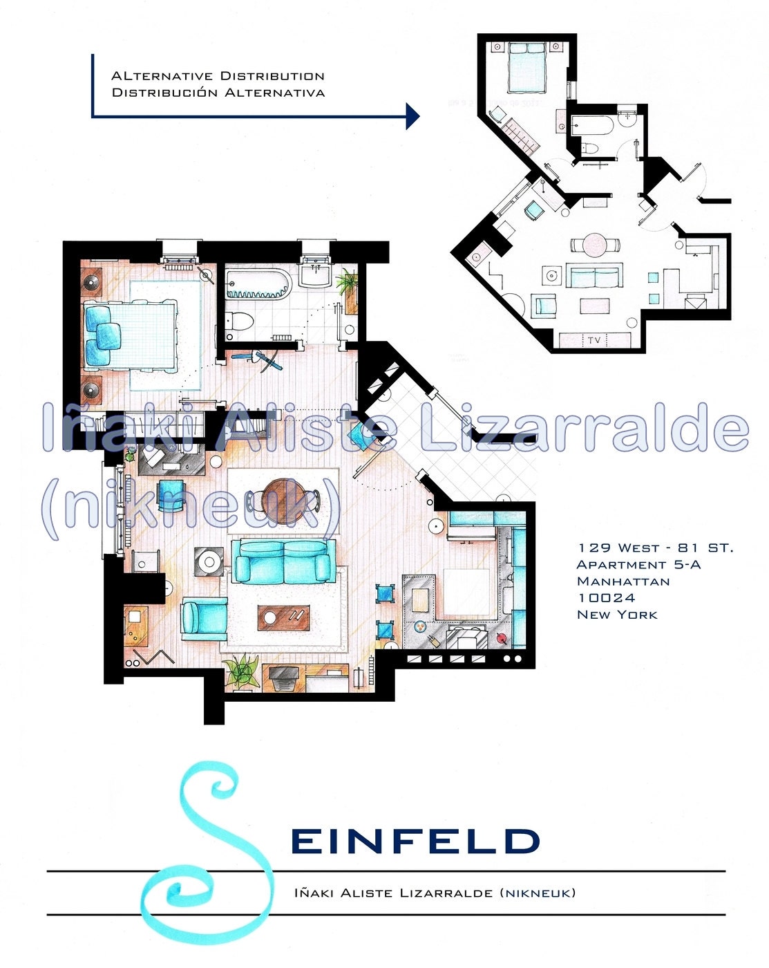 Jerry Seinfeld's Apartment Floorplan (BIG)