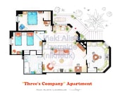Three's Company Apartment Floorplan (Medium)