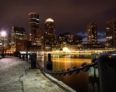 Boston Skyline, Massachusetts, Long Exposure Photograph, 8" x 12"
