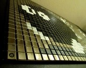 Crazy 8-Bit Digital wall art made with 1,148 glossy & matte laptop keyboard keys, "Misery Loves Company"