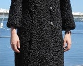 Vintage Black Persian Coat Jacket Whiskey MINK Collar Womans Vintage 60's