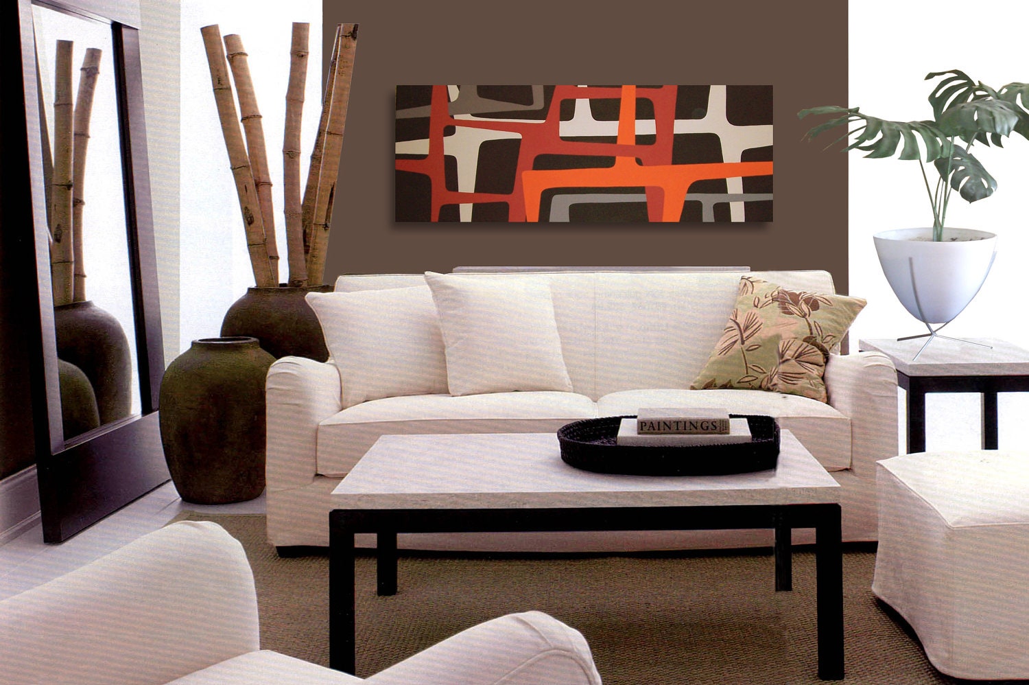 Mid Century Modern Art Painting Eames Era Tiki 60's Retro danish modern Modernist 60s