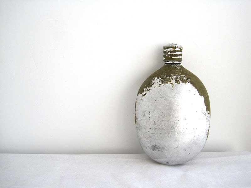 Vintage Aluminium military flask 1954 year - PrivetSoviet
