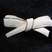 SALE. Vintage Brooch signed PEP in White Enamel with Gold Tone Trim