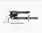 Pen and Ink Drawing Geronimo's Weapons 8 X 10 Print   A great gift for a mans office or man cave.