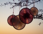 Winter Wedding Decor - Handmade Light Catchers - Burgundy and Ivory - Set of 4 - Valentine's Day Decoration