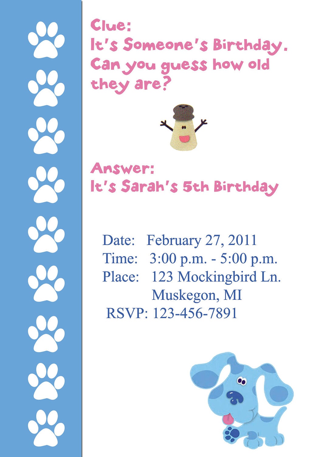 Buy gift tag template and ecards - Blues Clues Personalized Digital Birthday Card Uprint