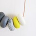 Handmade Bright Neon Architectural Necklace In Concrete Grey, Charcoal, Metallic Grey, Yellow and Fresh White. Bright and Colourful