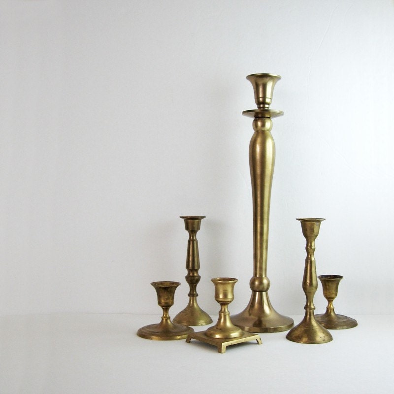 14" Tall Vintage Brass Candlestick - Elegant Home Decor